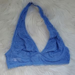 NWOT Victoria's Secret Blue Lace Halter Bralette